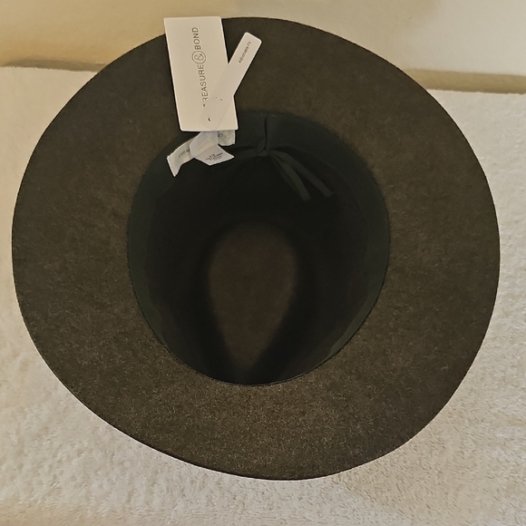 NWT Treasure & Bond Double -Braid Wool Felt Fedora Adjustable Hat Olive - Picture 14 of 16